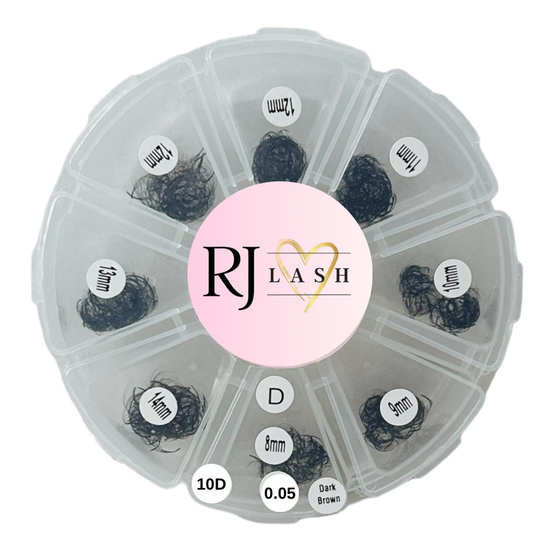 10D, Donkerbruin, 0.05, D krul, Gemengde Promades - 800 fans