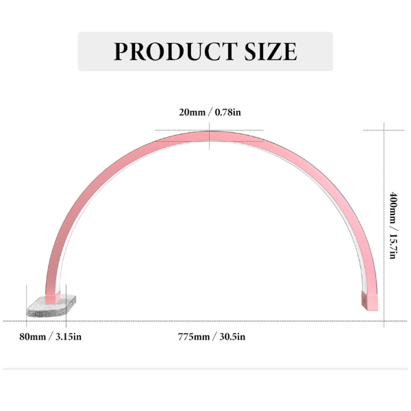 Half Moon Diamond Bureaulamp 30" - Vrijstaand LED Spijkerlicht