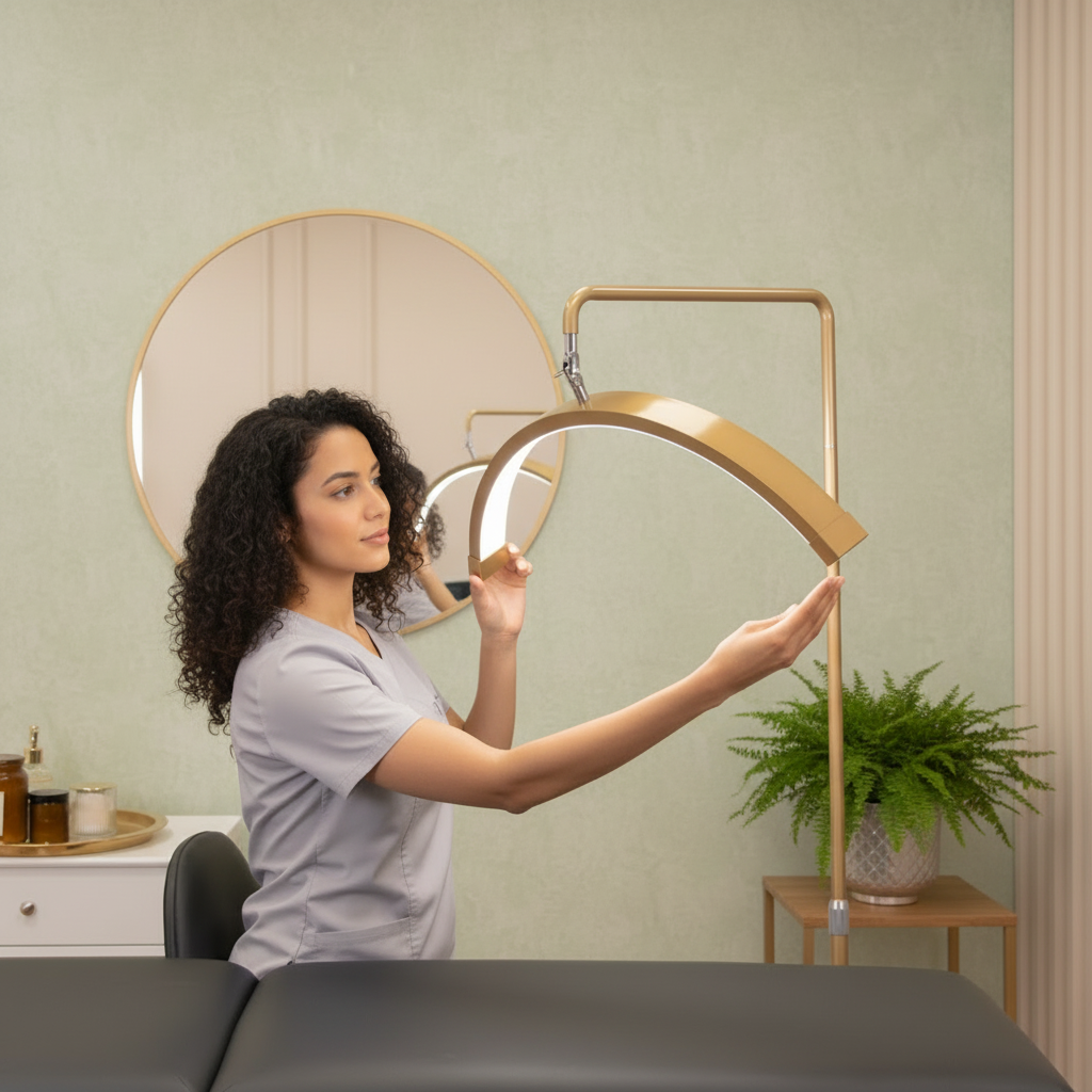 Multi-Angle Half Moon Lamp - Professionele LED-schoonheidslamp 28 inch | RJ Moon Pro X