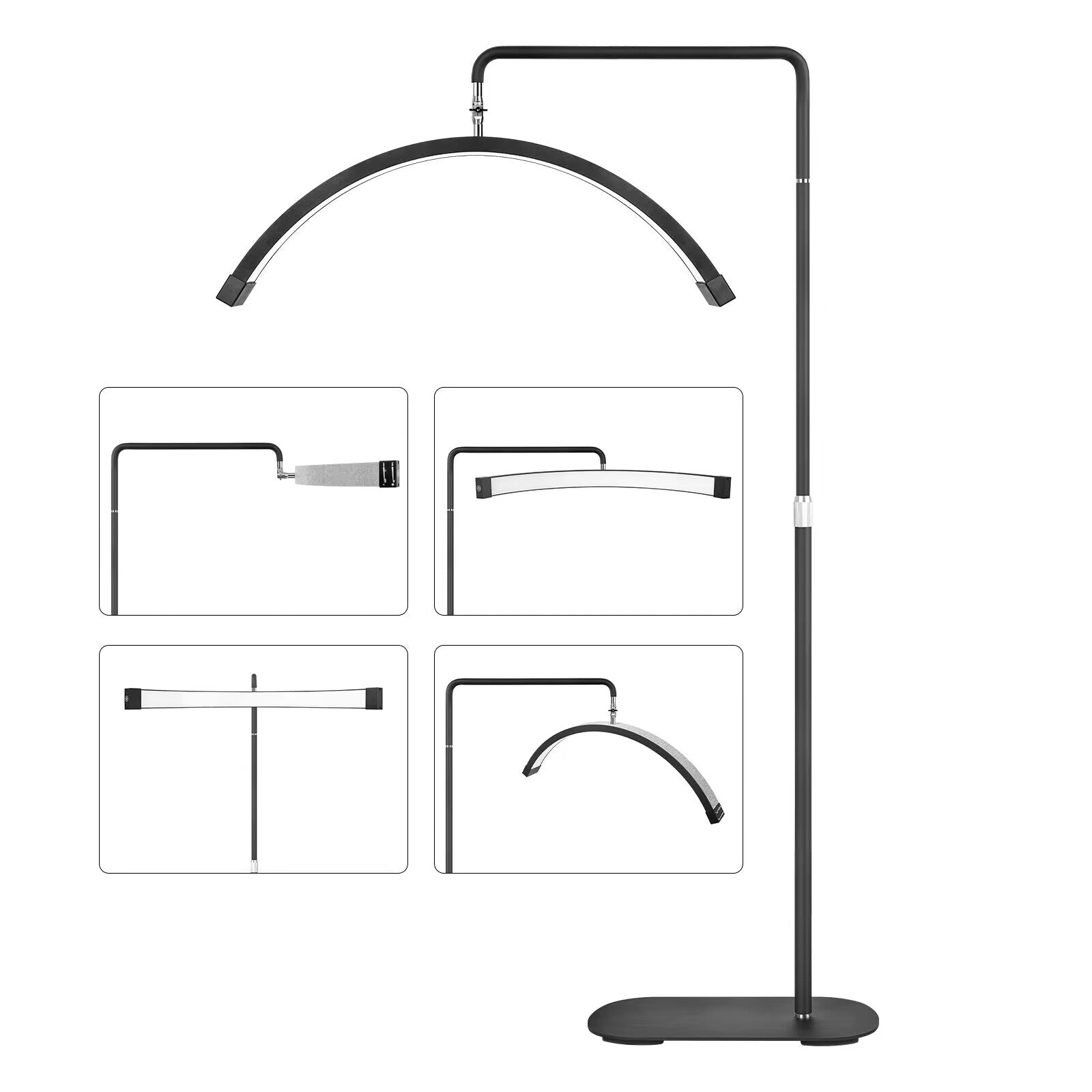 zwarte multi-hoek halve maan lamp
