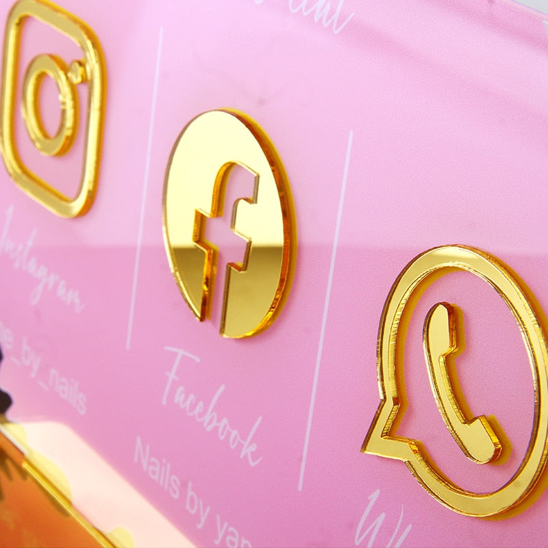 Aangepast Social Media-bord voor bedrijven - Drievoudig pictogram